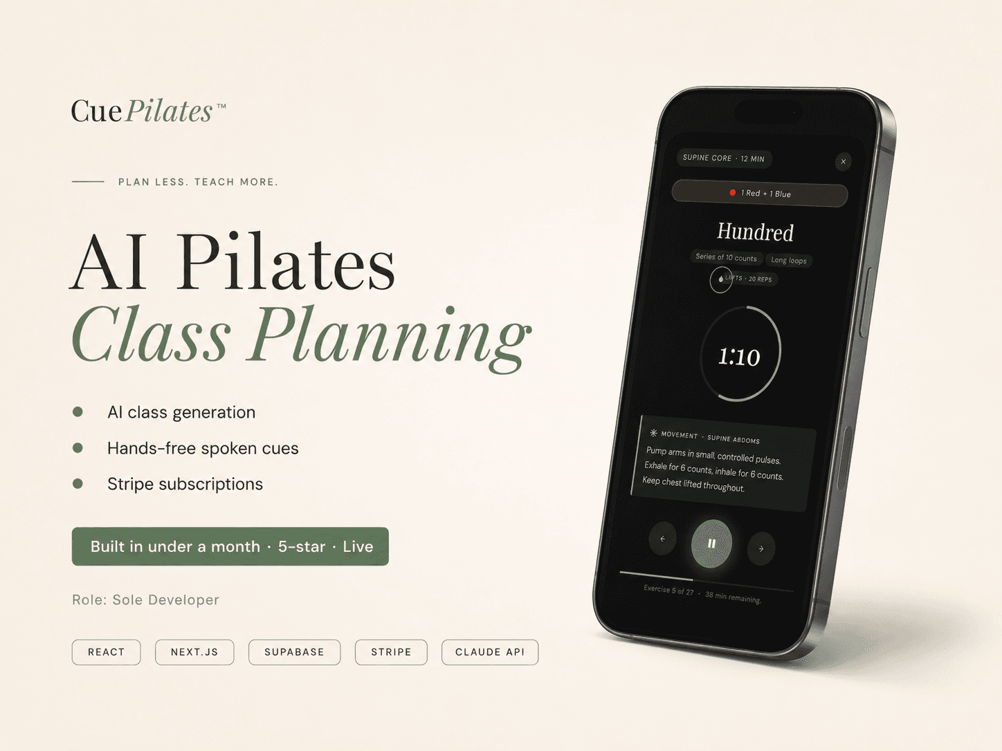 CuePilates — Fitness SaaS